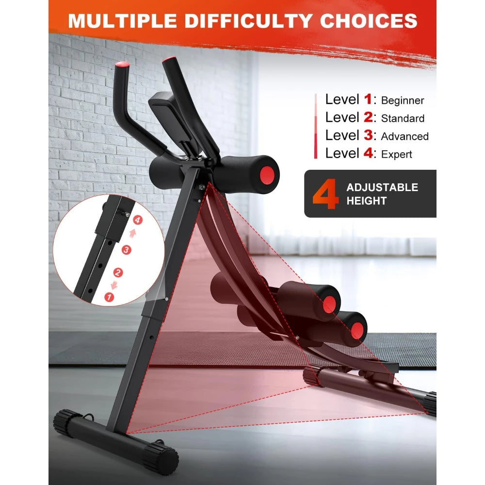 Showlu Adjustable Ab Machine for strength training, featuring a padded crunch seat and adjustable settings for effective home workouts.