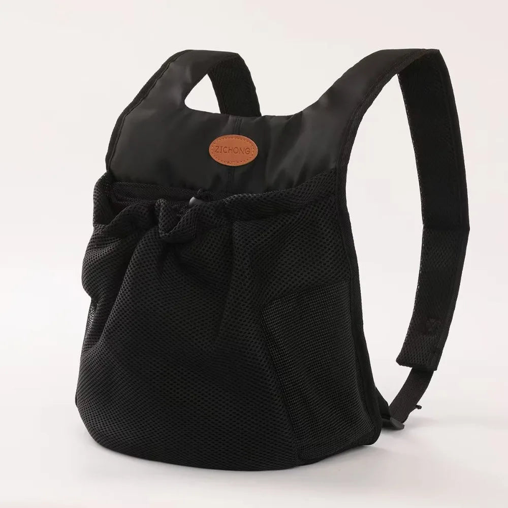 Showlu Portable Pet Travel Backpack for dogs made of breathable polyester, designed as a comfortable dog carrier.