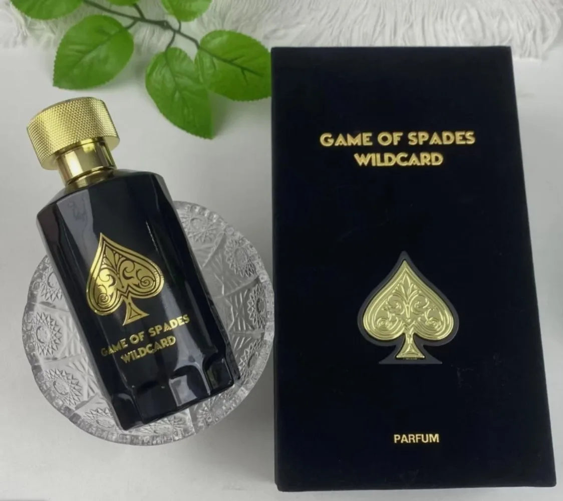 Jo Milano Game of Spades Wildcard unisex perfume spray in 3.4 oz bottle, sleek design, ideal for both men and women