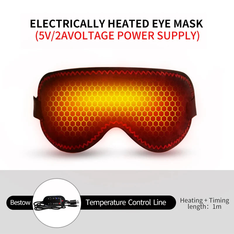 Showlu Smart heated eye massager with 3-level vibration and heat settings, designed to relax and soothe tired eyes.