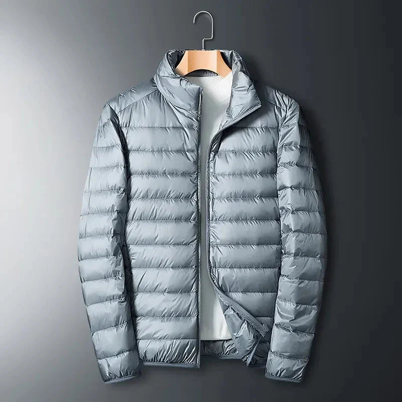 Men's ultra-light white duck down jacket by SHOWLU FASHION STORE, waterproof padded coat with a sleek, insulated design.