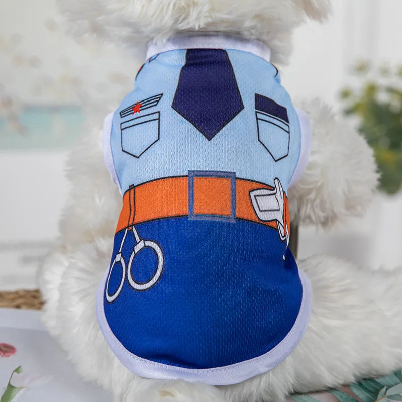 Showlu Fashion Wang Shan Meow Quick-Drying Dog Vest featuring a cartoon design and polyester material for puppies.