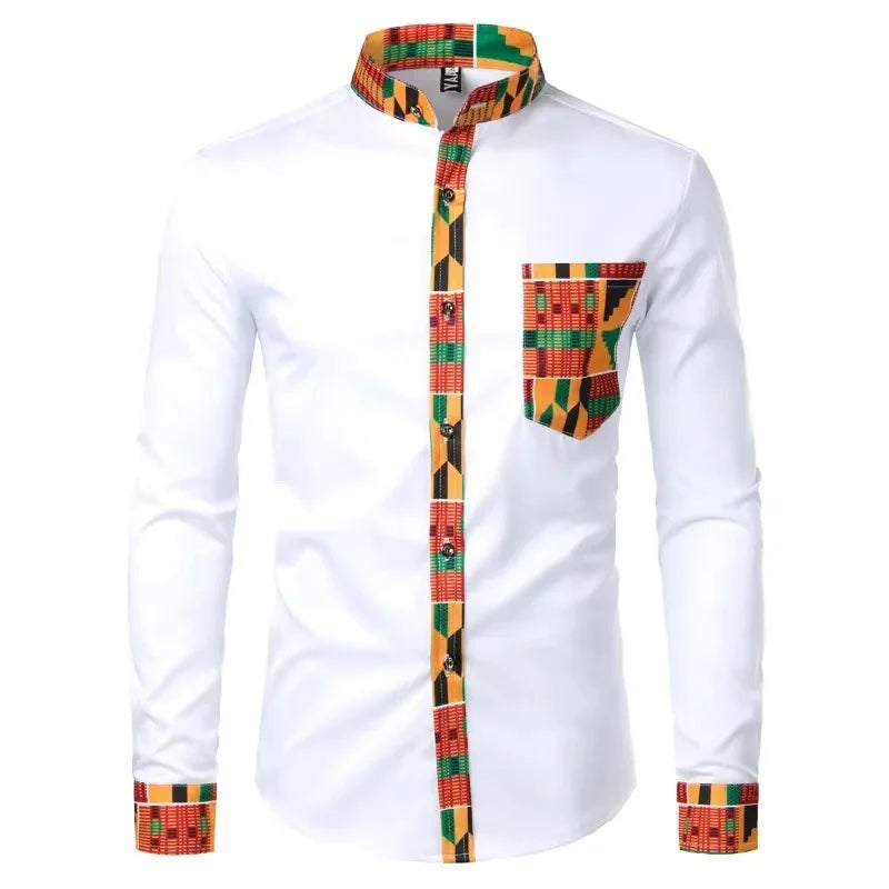 2023 new men's snapback shirt top striped color hot sale fashion casual simple spring summer 6XL
