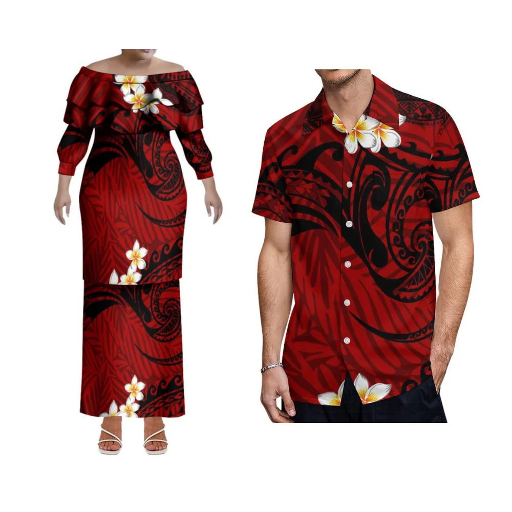 Lightweight slim mermaid dress for women with ruffle collar, Polynesian-inspired design, sparkly fabric, suitable for evening and beach wear.