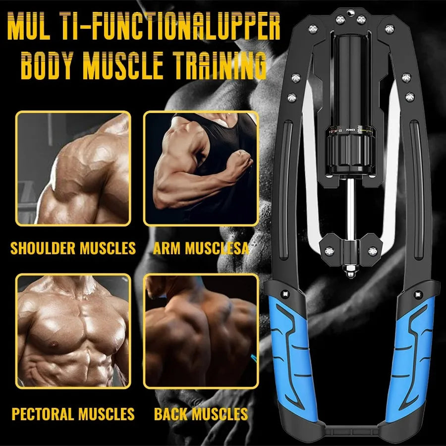 Showlu Hydraulic Power Twister Arm Exerciser with adjustable 22-440lbs resistance, showing the device in use with a person gripping the handles.
