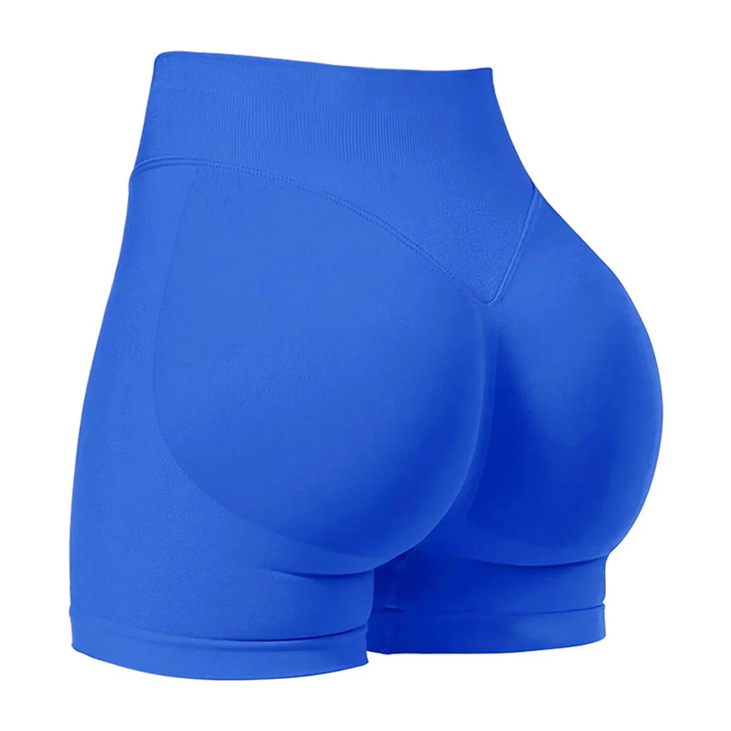 Seamless ribbed yoga shorts for women by SHOWLU FASHION, high stretch gym shorts with a flattering fit and comfortable design.