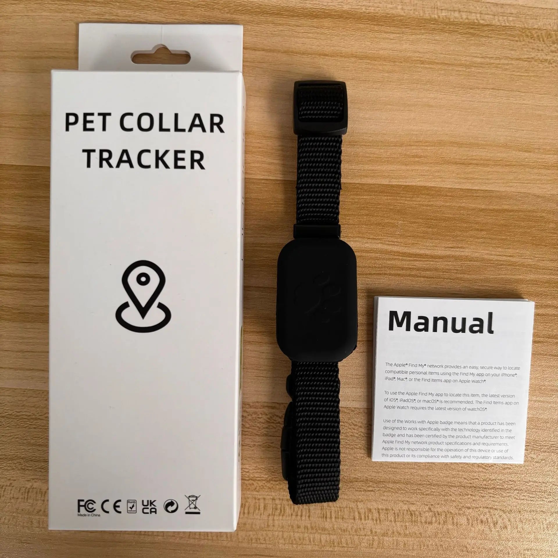 Showlu Waterproof Pet GPS Tracker for dogs and cats, real-time anti-lost locator device with sleek design and durable build.