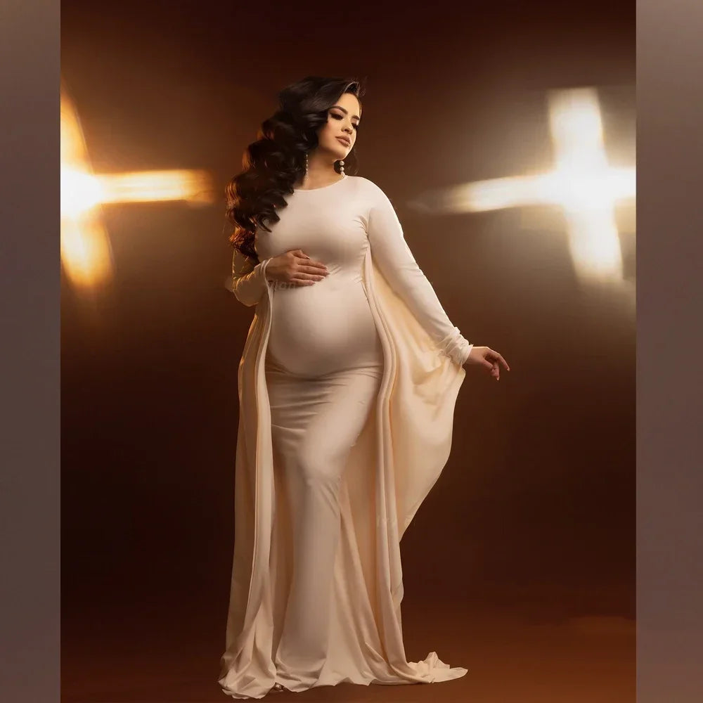 Lace bat sleeve sheath maternity photography dress by SHOWLU FASHION STORE, elegant party gown with floral lace details.