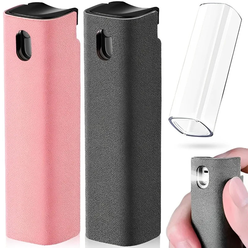 Showlu microfiber screen cleaner spray bottle with press spray for mobile phones, tablets, and laptops, without liquid.