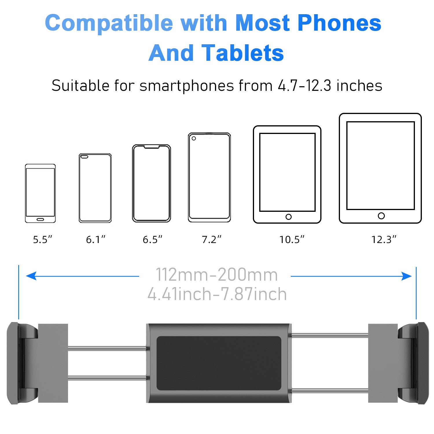 Showlu Smart General car headrest tablet holder mounted on vehicle headrest for easy rear-seat entertainment.