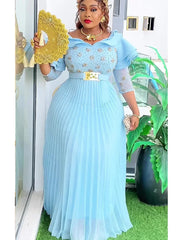 2025 Plus Size African Party Dresses for Women New Fashion Dashiki Ankara Wedding Evening Gown Elegant Muslim Maxi Dress