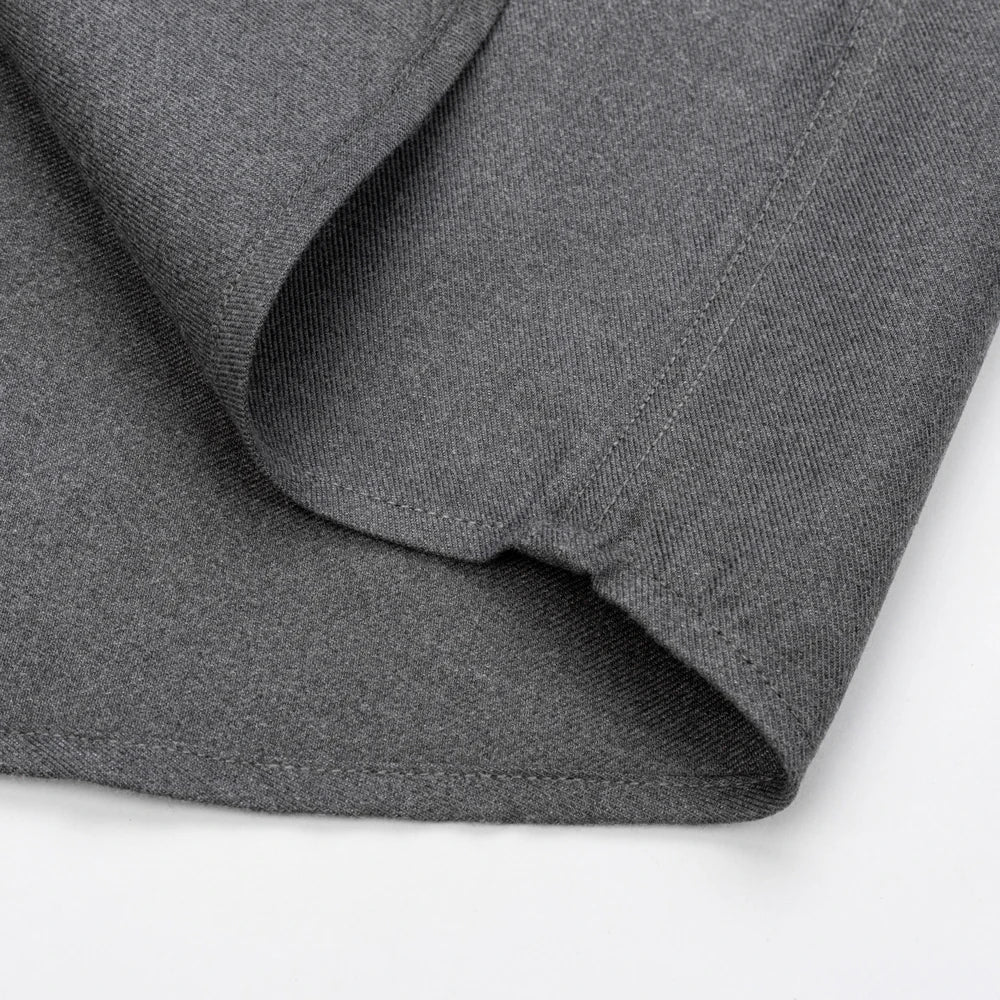 Men's wool blend long sleeve dress shirt with solid color, soft fabric, regular fit, smart casual style, without pocket.