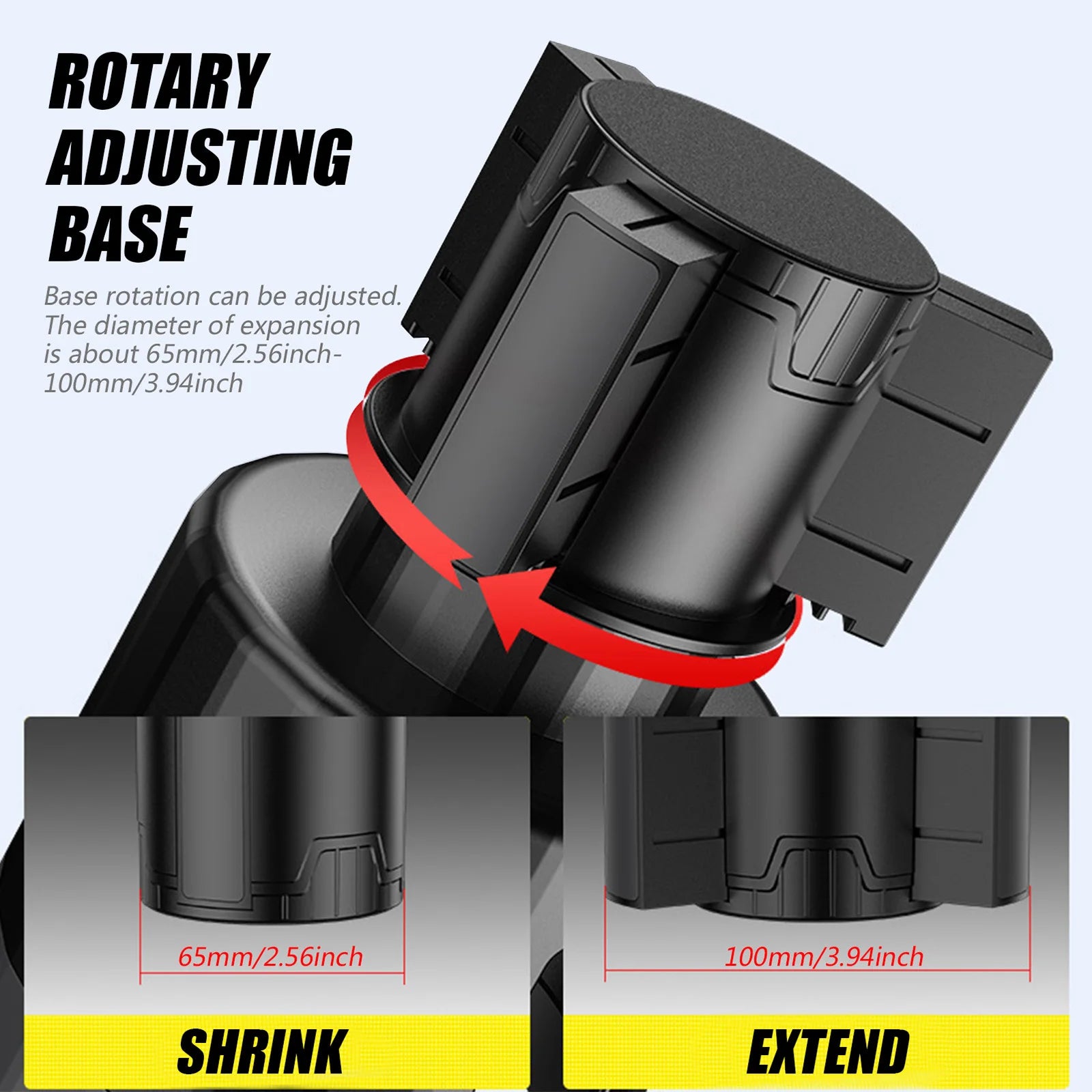 Showlu Smart General car cup holder expander fits standard holders, providing extra space for larger drinks and accessories.