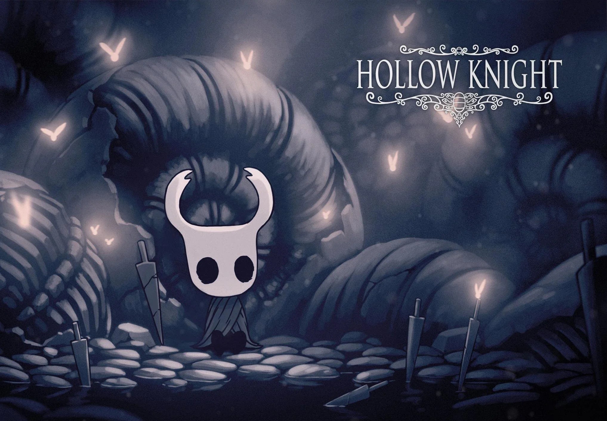 Hollow Knight canvas wall art featuring a modern video game poster with detailed artwork for home decor.