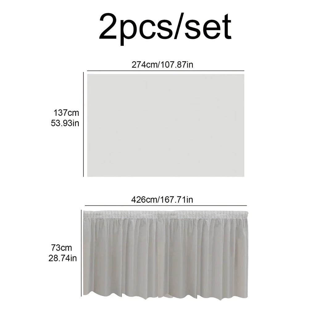 SHOWLU FASHION 2-piece disposable tablecloth and table skirt set with decorative design for event or party table decor