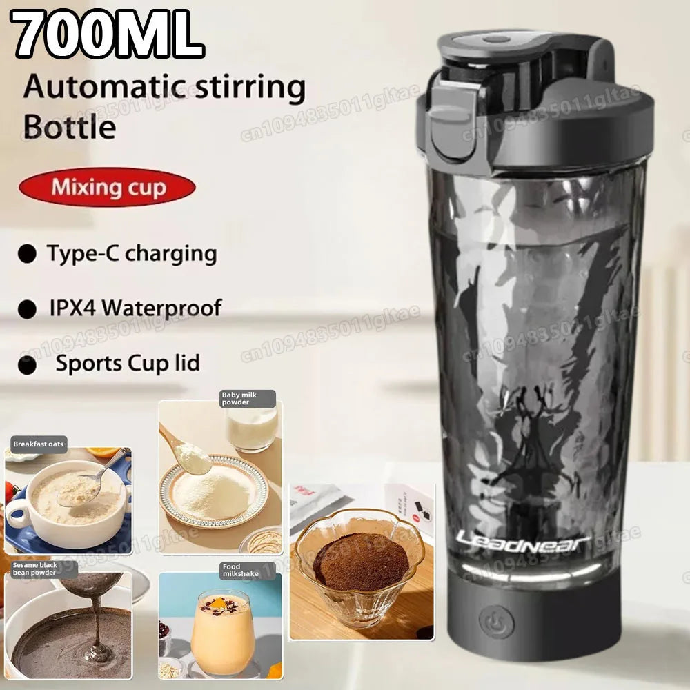 Showlu Smart Portable USB electric protein shake blender cup with blending blades and lid, ideal for on-the-go fitness smoothies
