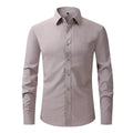 Men's White Blue Yellow Red High Quality Shirts Spring New Regular Fit Long Sleeve Shirt Men Formal Wedding Elastic Shirt Male