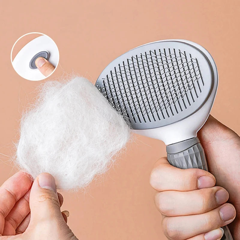 Showlu Smart General pet grooming slicker brush with fine wire bristles for hair removal and gentle massage for dogs or cats.