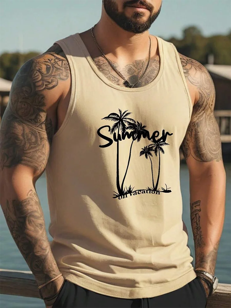 Showlu men's quick dry sports tank top with 3D printed design, ideal for gym and casual wear, lightweight and breathable fabric.