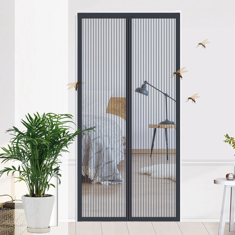 Magnetic mesh door curtain by Showlu Smart General, anti-mosquito screen with self-adhesive design for easy installation