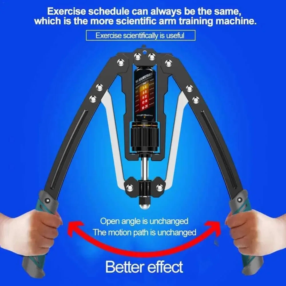 Showlu Hydraulic Power Twister Arm Exerciser with adjustable chest expander, black handles, and compact design for strength training.