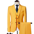 Men's slim fit suit by SHOWLU FASHION STORE, three-piece solid tuxedo for business or wedding occasions.
