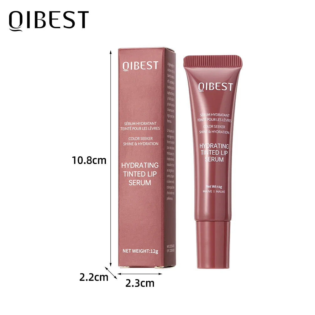 SHOWLU FASHION STORE QIBEST Watery Crystal Jelly Lip Oil with tinted gloss, highlighting its glossy, moisturizing lip glaze texture.