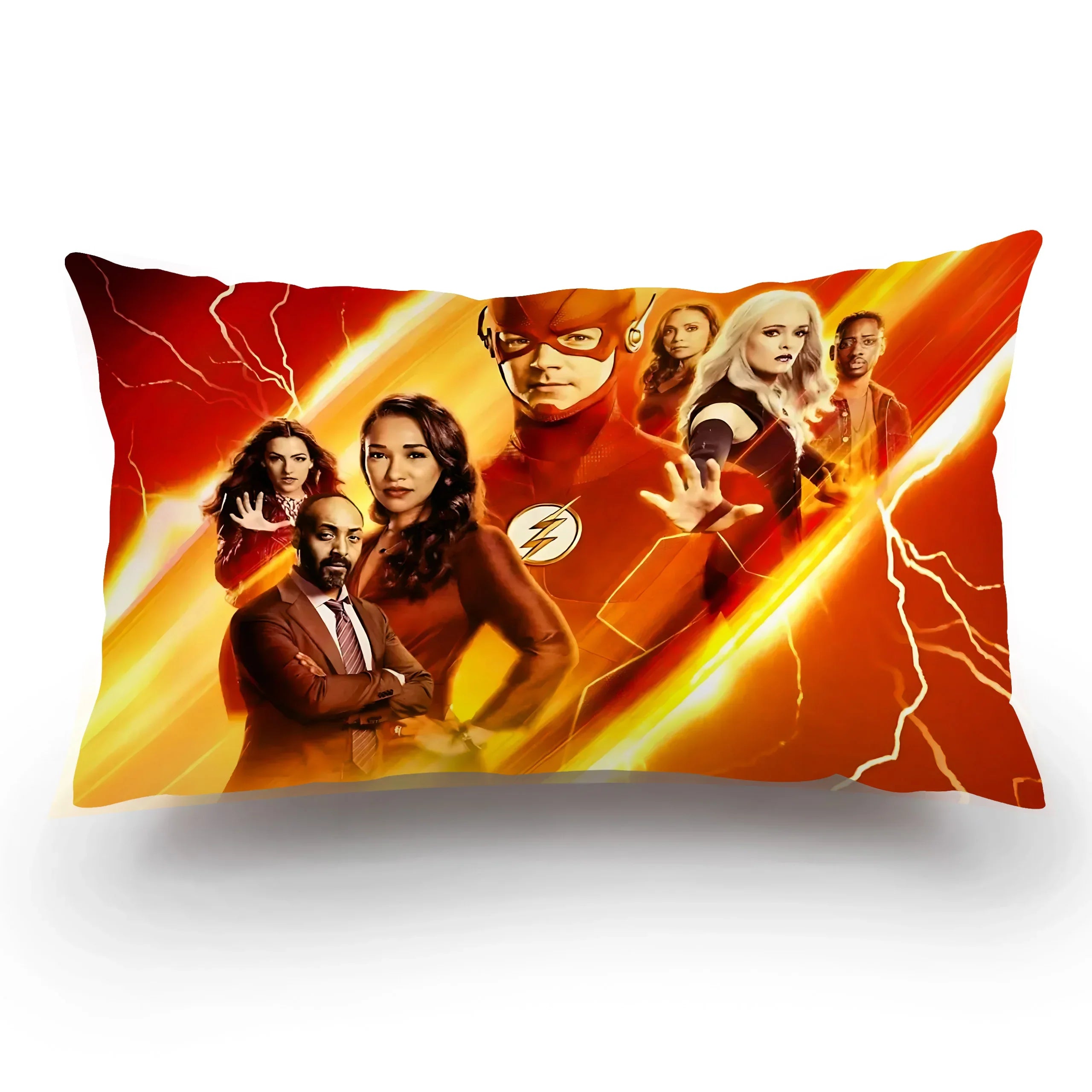Double-sided Marvel The Flash plush pillow cover featuring vibrant superhero design, perfect for fans and collectors.