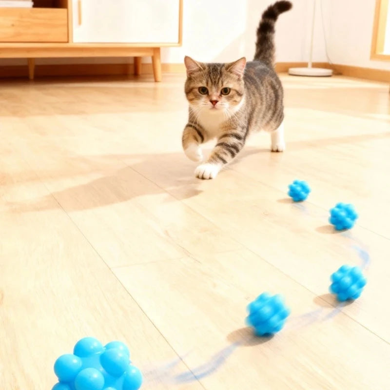 Cat Chew Ball Toy Silicone High Elasticity Bite-resistant Kitten Toy Cat Toy Supplies Teeth Cleaning Interactive Ball