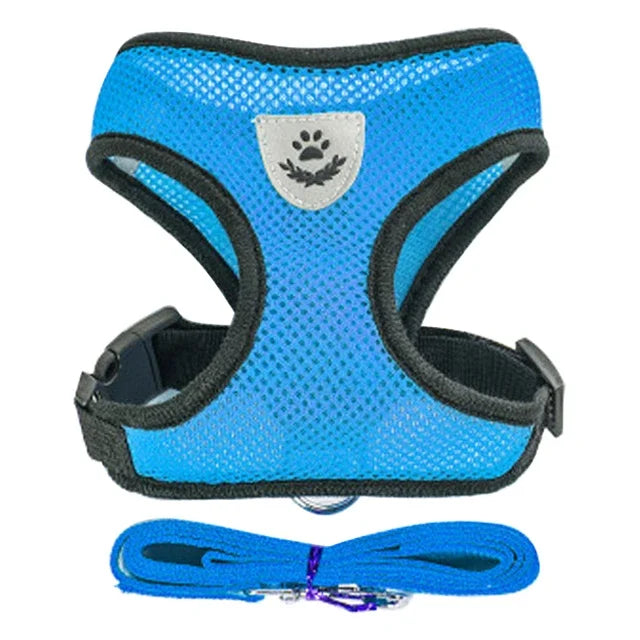 Showlu Fashion cat harness vest with leash, adjustable mesh puppy dog collar and lead, suitable for small and medium pets.