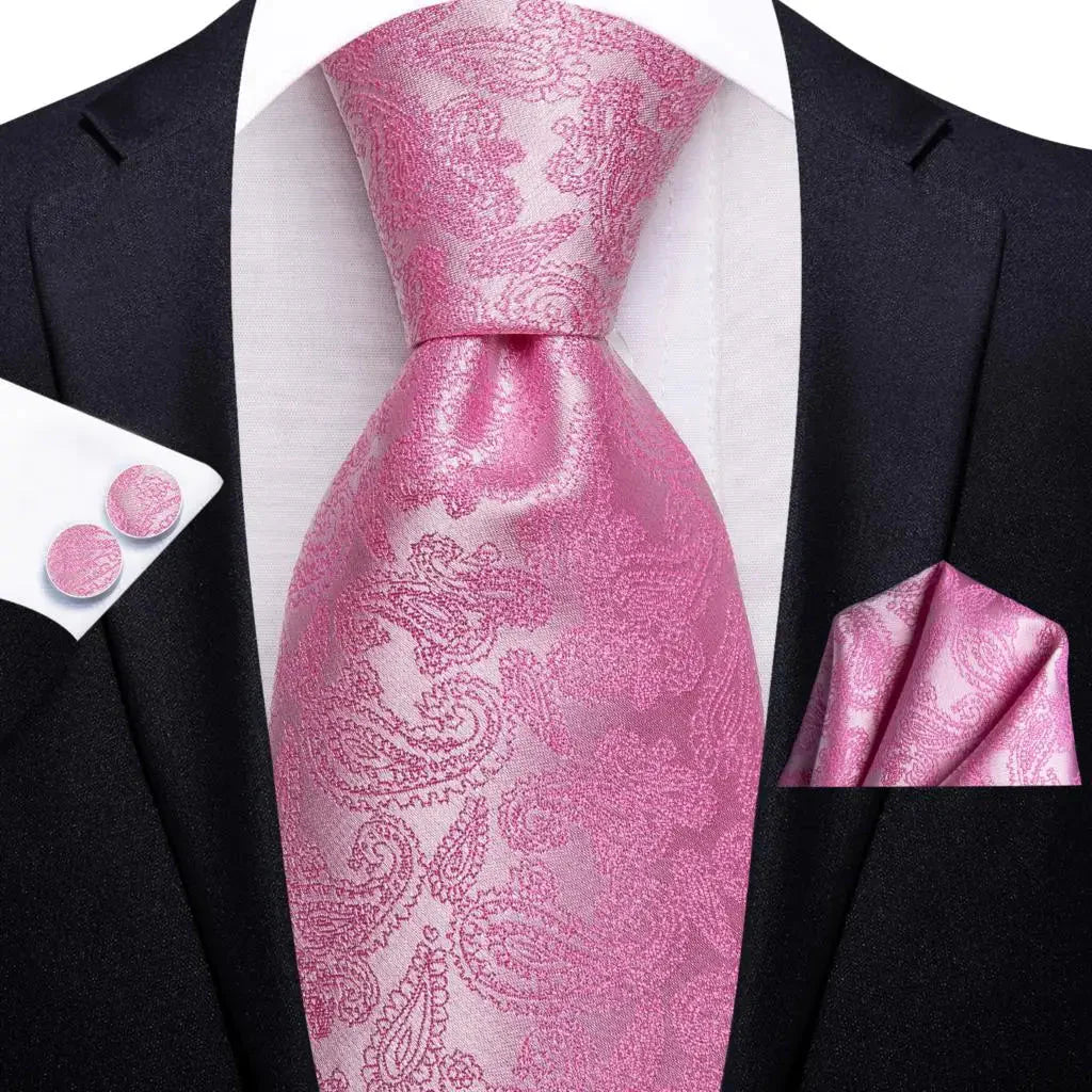 Mint green silk tie set with matching cufflinks, men's necktie, and sophisticated accessories by SHOWLU FASHION STORE