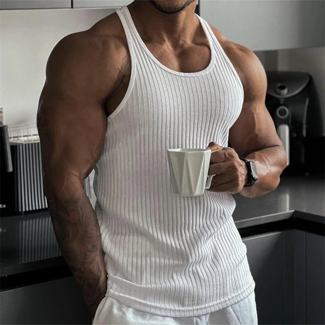 2024 new Men fitness gym Tank top men Fitness sleeveless shirt Male black breathable Sports vest Undershirt Gyms Running vest