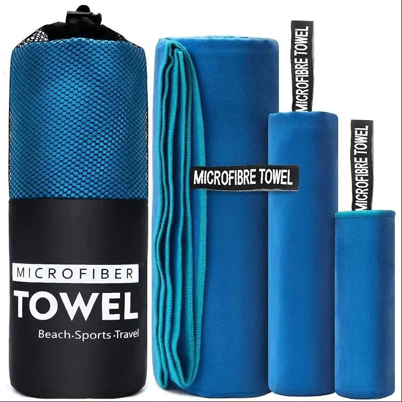 SHOWLU quick-drying microfiber sports towel for gym, swimming, and beach, shown folded with soft, absorbent fabric in a vibrant color.