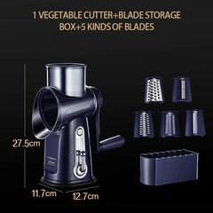 Vegetable Slicer Cutter Manual Drum Grater Multifunction Rotary Cheese Grater Kitchen Veggie Chopper Food Shredder Meat Grinder