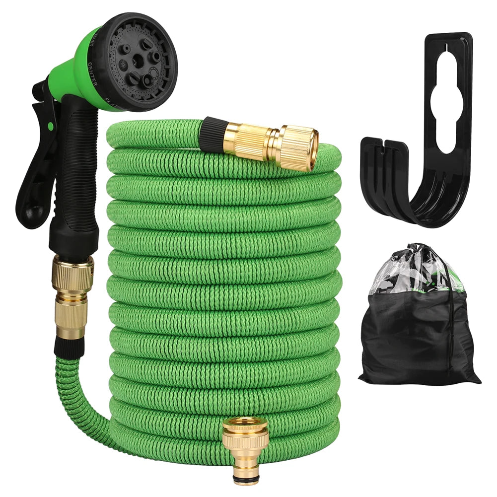 Showlu Smart General 50ft high-pressure washer hose with durable rubber exterior and quick-connect fittings for outdoor cleaning.