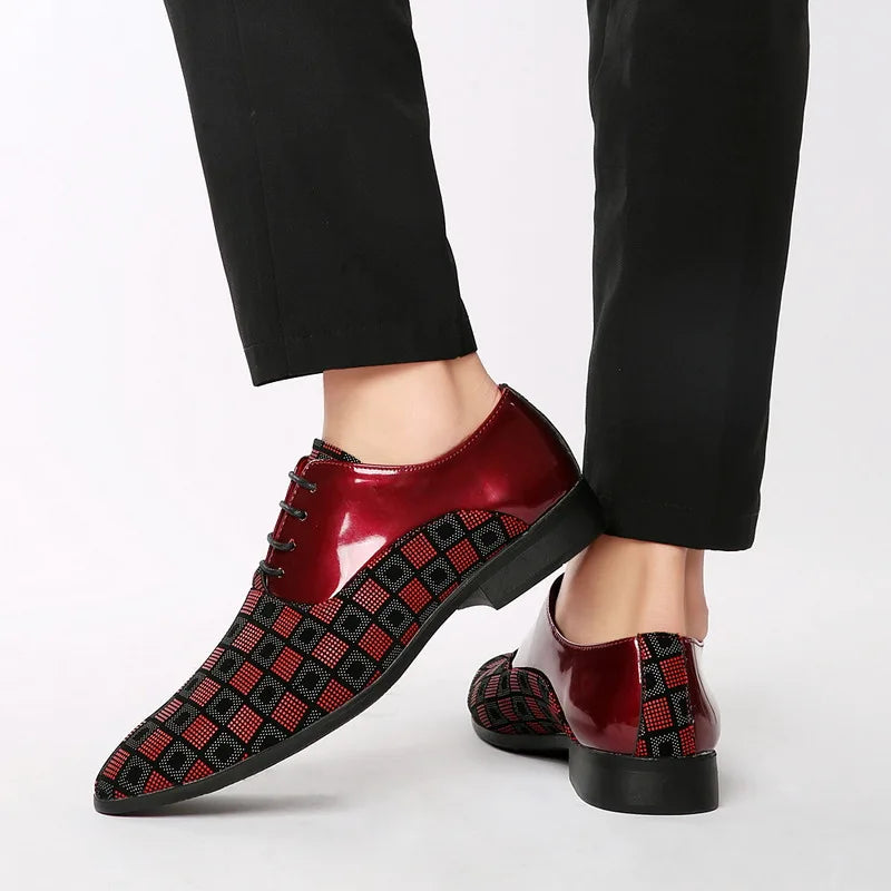 Semalam men's pointed-toe leather dress shoes with lace-up design, formal business footwear by Showlu Fashion Store