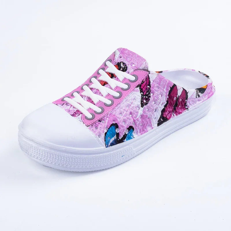 Qaawal women's breathable summer outdoor casual shoes in PU leather, featuring comfortable flats with stylish design.