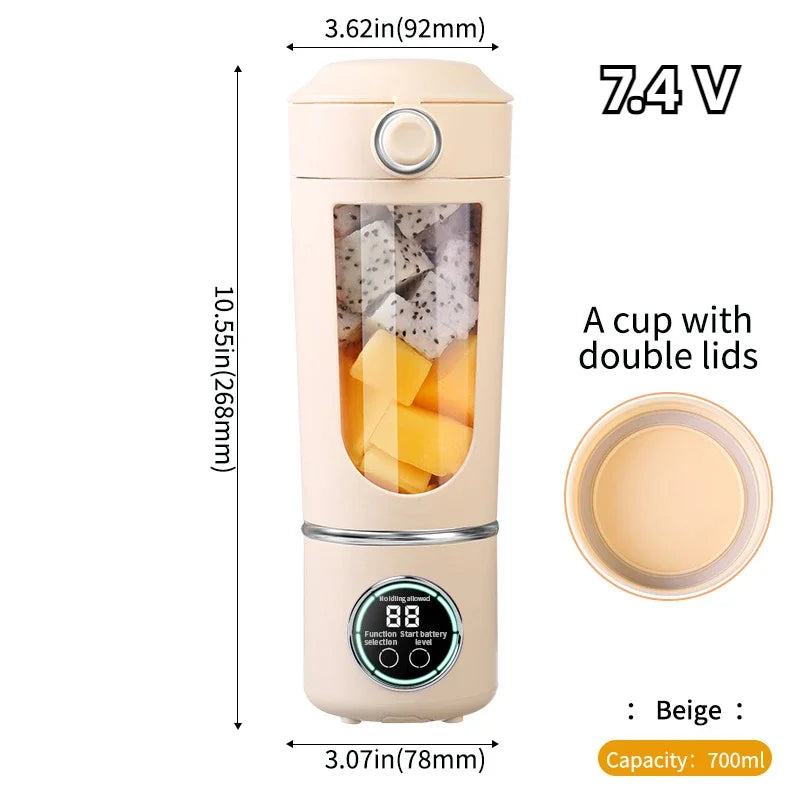 Showlu Smart General portable USB blender juicer bottle with blending blade and transparent container for smoothies or juices.