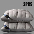 Two soft, supportive bed pillows from Mingou Store, ideal for back, stomach, or side sleeping in a luxurious hotel style.