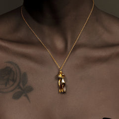 E.B.belle Mix Color Smooth Design People Hug Pendants Necklace Stainless Steel 18K Gold Fashion Jewelry For Lover Family Gift