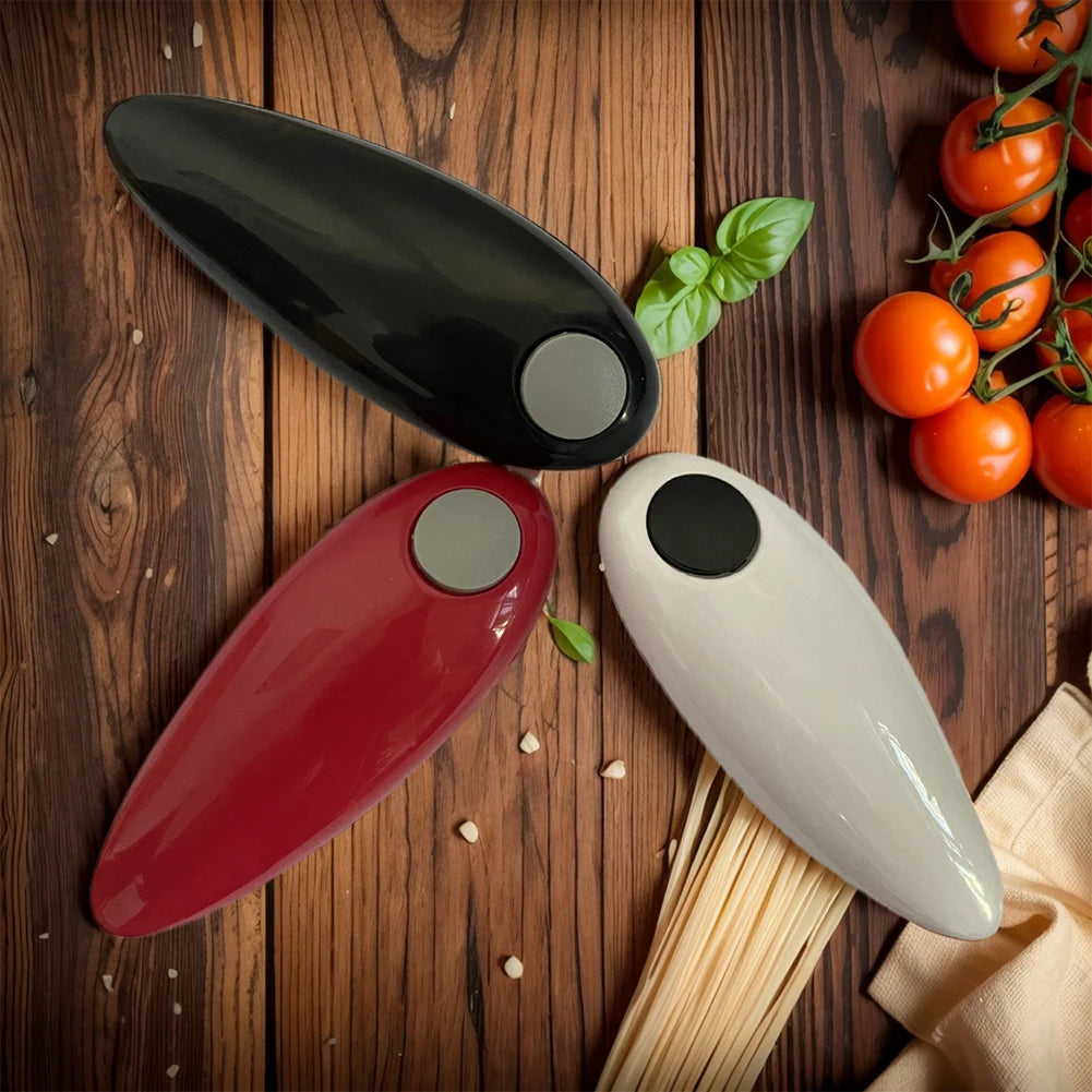 Showlu Smart General Shunmaii electric automatic can opener cutting through a can with its sleek design and easy-to-use features.
