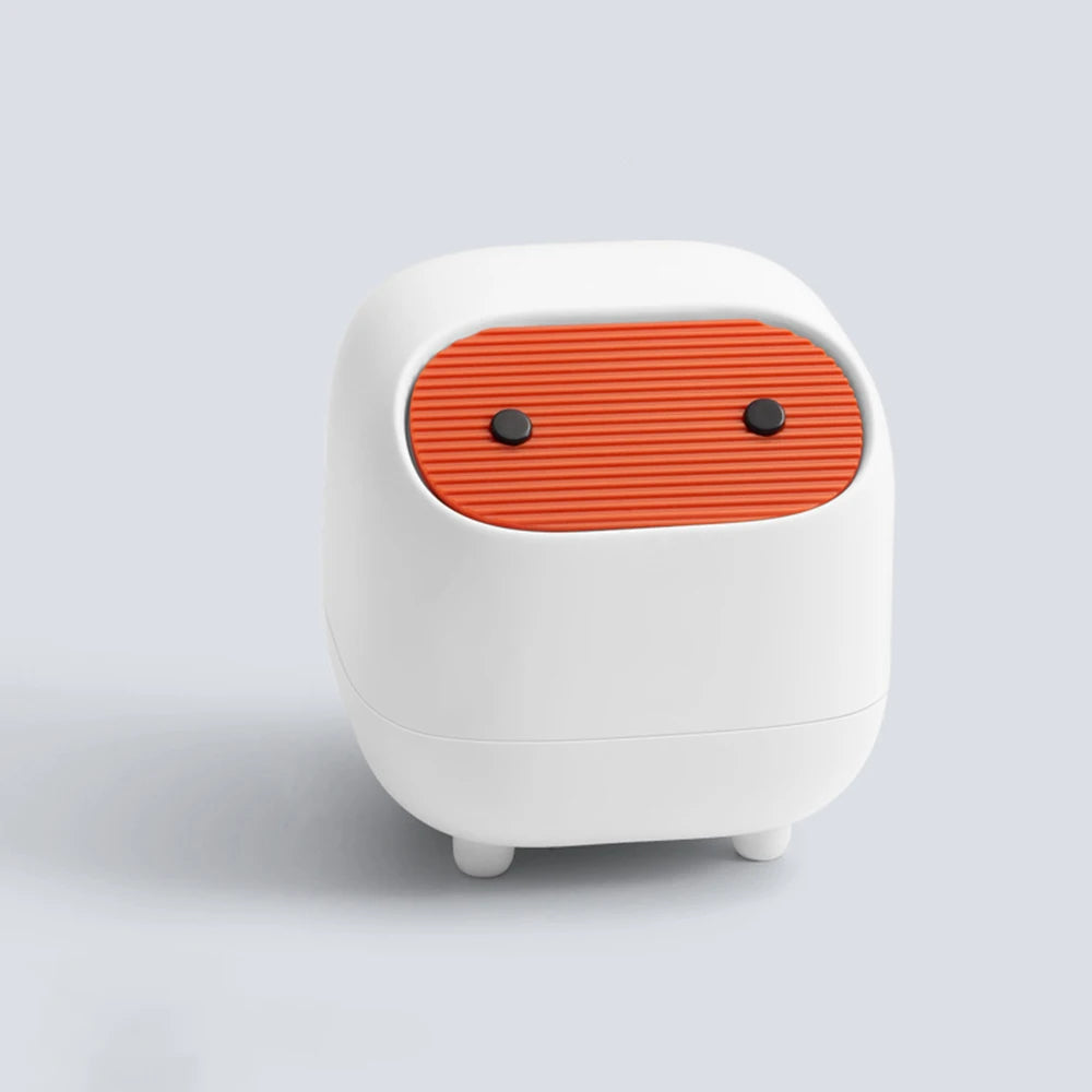 Showlu Smart General mini bathroom trash can with lid, compact white waste bin suitable for small bathroom spaces.