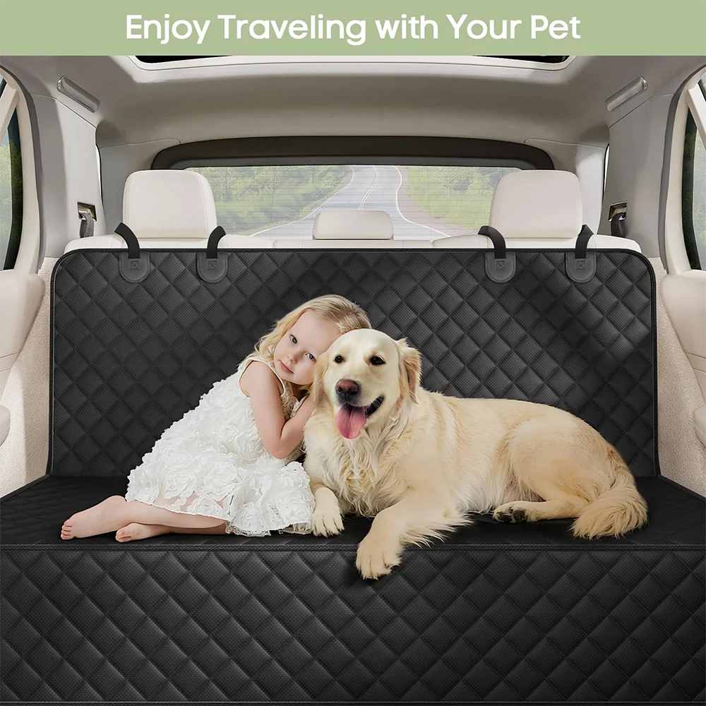 Large dog car seat cover by Dutrieux made of waterproof Oxford fabric, designed to protect car seats from pet hair and mess.