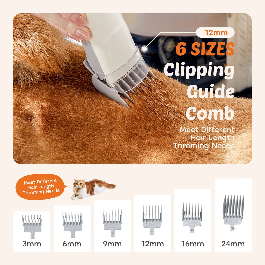 Quiet cat hair clipper by Showlu Smart General with ergonomic design and adjustable blades for gentle pet grooming.