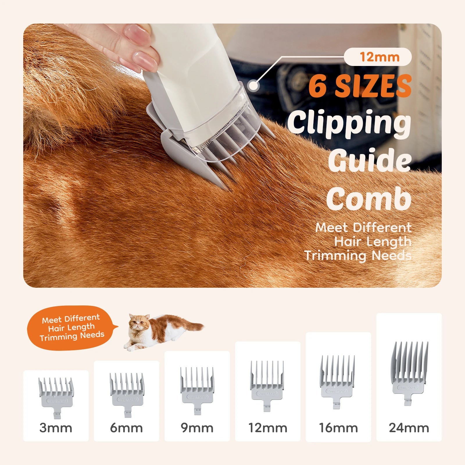 Quiet cat hair clipper by Showlu Smart General with ergonomic design and adjustable blades for gentle pet grooming.