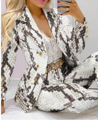 2025 Women's 2pcs Tracksuits Solid Long Sleeve Blazer Pants Suit Sets Office Lady Tracksuit Two Piece Set Fitness Outfits Woman SHOWLU FASHION STORE