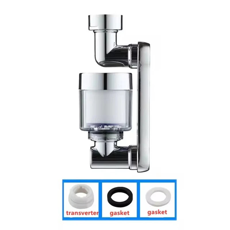 Showlu 1080° rotating robotic arm faucet extender with universal nozzle, flexible water outlet for kitchen or bathroom sink.