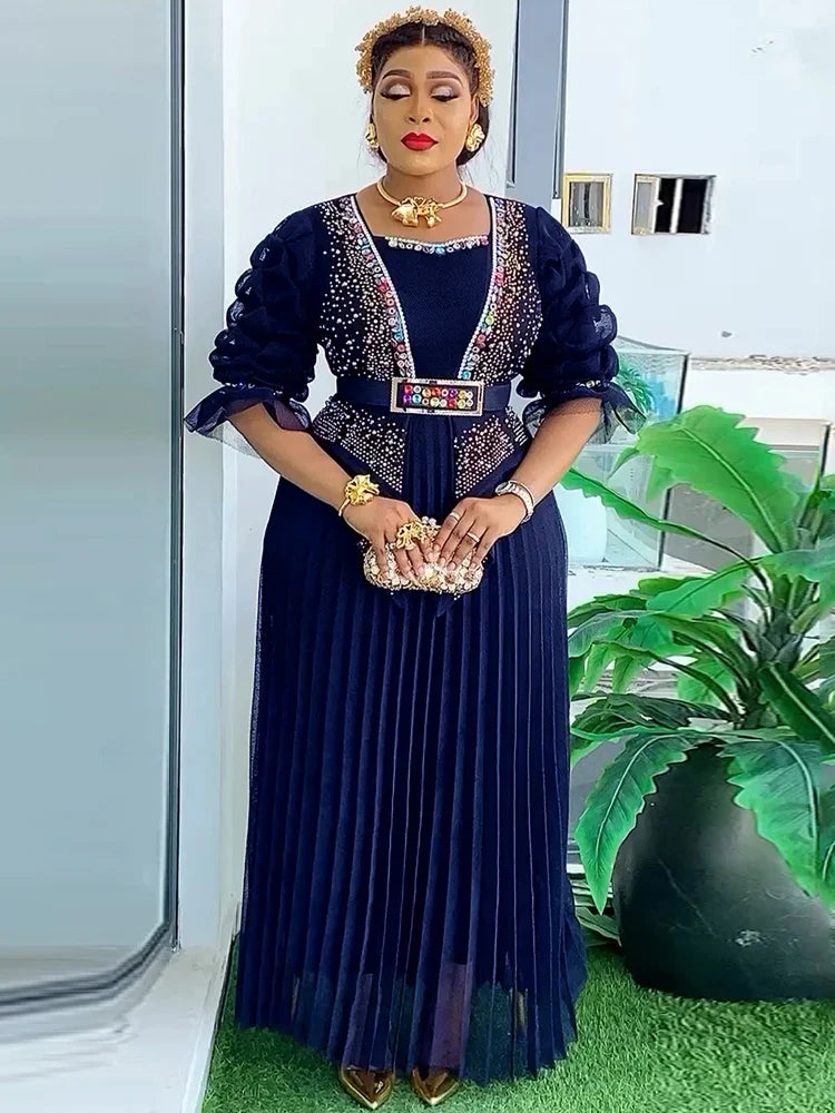 African Dashiki Ankara evening gown for women, SHOWLU FASHION, featuring vibrant patterns and elegant kaftan style for parties