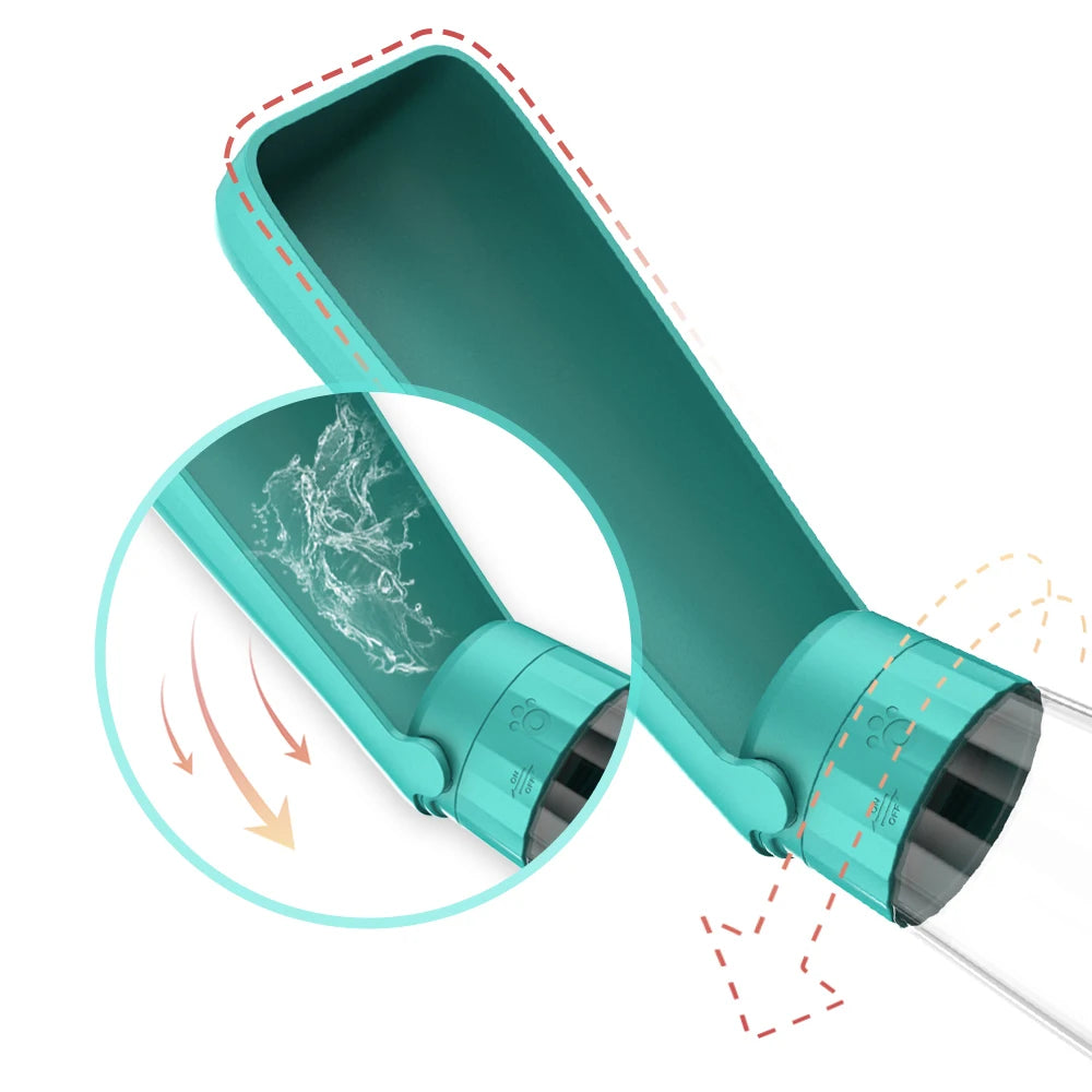 Foldable Showlu Fashion Store Holapet portable dog water bottle with integrated drinking bowl for outdoor pet hydration.