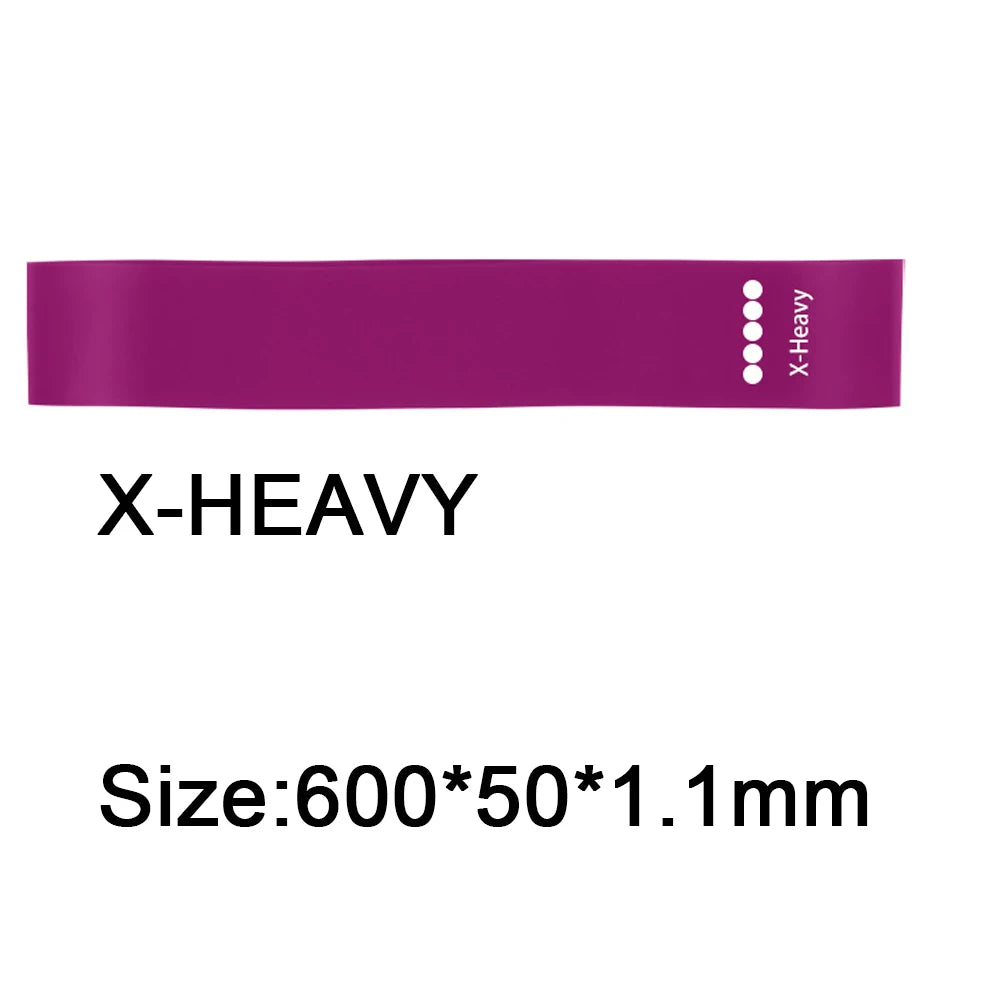 Set of Showlu Fitness Elastic Resistance Bands for home yoga, Pilates, Crossfit, and workout training exercises.